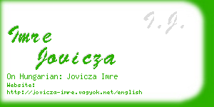 imre jovicza business card